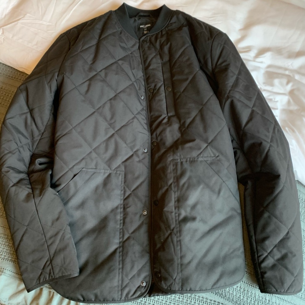 ONLY & SONS Black Puffer Jacket Quilted Design